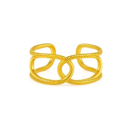 Adjustable 18K Gold Plated Modern Chunky Band Ring